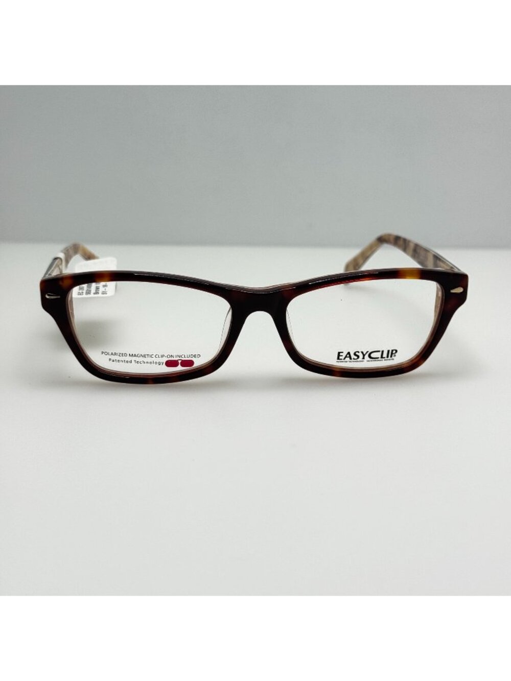 Easyclip EC 287 10W Brown Eyeglasses Eye Glasses Frames 51-16-135 W/ Clip